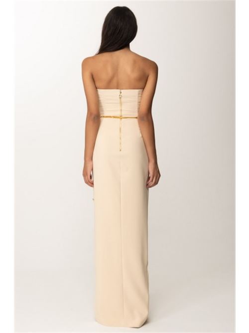 Red carpet dress in crepe with bustier neckline ELISABETTA FRANCHI | AB62946E2.045